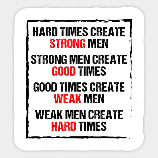 Hard Time Create Strong Men Sticker by BR Designs